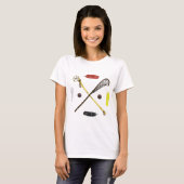 Traditionele Lacrosse sticks T-shirt (Voorkant volledig)