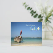 traditionele lange transportboot van thailand briefkaart (Staand voorkant)