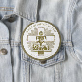 Traditionele Latijnse Mass Gold Lamb van God Altar Ronde Button 4,0 Cm (In situ)