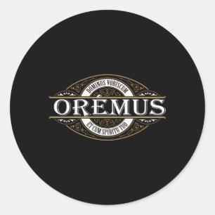 Traditionele Latijnse massa Oremus Dominus Vobiscu Ronde Sticker