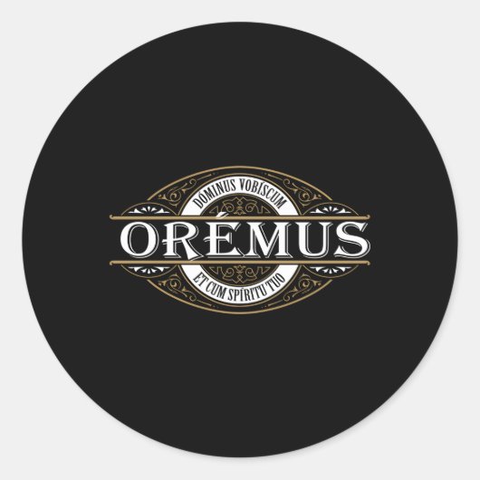 Traditionele Latijnse massa Oremus Dominus Vobiscu Ronde Sticker (Voorkant)