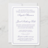 Traditionele lavender en White Wedding Invitation Kaart (Voorkant)