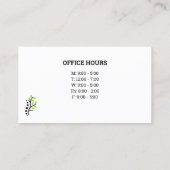 Traditionele lay-out met Kantoor-uurs-chiropractis Visitekaartje (Achterkant)