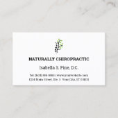 Traditionele lay-out met Kantoor-uurs-chiropractis Visitekaartje (Voorkant)