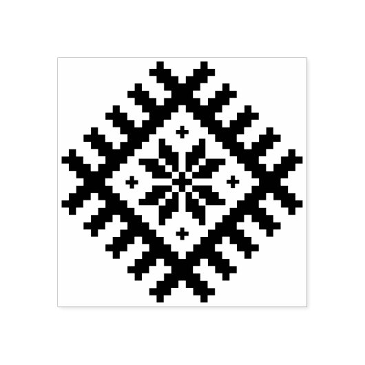 Traditionele Letse Nordic Star Sign Rubberstempel (Afrduk)