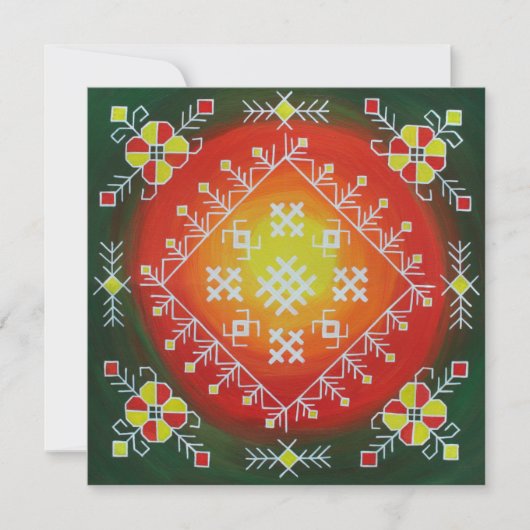 Traditionele Letse volkskunst met symbolen schilde Bedankkaart (Voorkant)