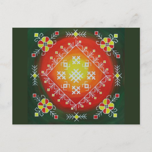 Traditionele Letse volkskunst met symbolen schilde Briefkaart (Voorkant)