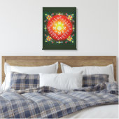 Traditionele Letse volkskunst met symbolen schilde Canvas Afdruk (Insitu (Slaapkamer))