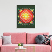 Traditionele Letse volkskunst met symbolen schilde Canvas Afdruk (Insitu (Woonkamer))