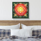 Traditionele Letse volkskunst met symbolen schilde Canvas Afdruk (Insitu (Slaapkamer))