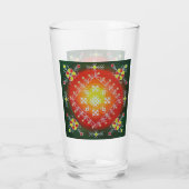 Traditionele Letse volkskunst met symbolen schilde Glas (Achterkant)