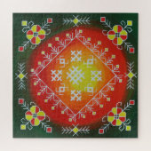 Traditionele Letse volkskunst met symbolen schilde Legpuzzel (Horizontaal)