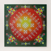 Traditionele Letse volkskunst met symbolen schilde Legpuzzel (Verticaal)