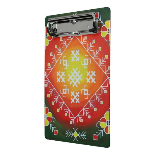 Traditionele Letse volkskunst met symbolen schilde Mini Klembord (Angled2)