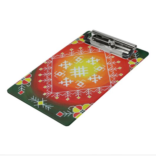 Traditionele Letse volkskunst met symbolen schilde Mini Klembord (Angled3)