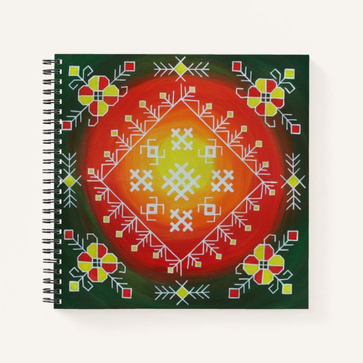 Traditionele Letse volkskunst met symbolen schilde Notitieboek (Voorkant)