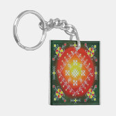 Traditionele Letse volkskunst met symbolen schilde Sleutelhanger (Voorkant Links)