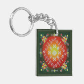 Traditionele Letse volkskunst met symbolen schilde Sleutelhanger (Voorkant Links)