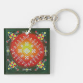 Traditionele Letse volkskunst met symbolen schilde Sleutelhanger (Achterkant)