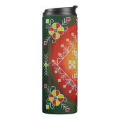 Traditionele Letse volkskunst met symbolen schilde Thermosbeker (Gedraaid links)