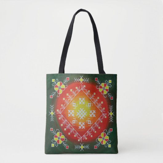 Traditionele Letse volkskunst met symbolen schilde Tote Bag (Voorkant)