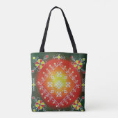 Traditionele Letse volkskunst met symbolen schilde Tote Bag (Achterkant)