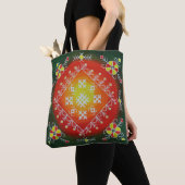 Traditionele Letse volkskunst met symbolen schilde Tote Bag (Dichtbij)