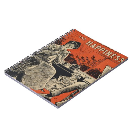 Traditionele levensstandaard  Retro Oranje zwart Notitieboek (Linkerzijde)