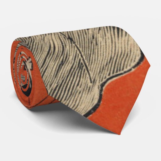 Traditionele levensstandaard Retro Oranje zwart Stropdas (Opgerold)