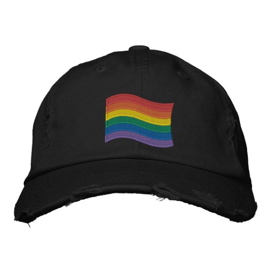 Traditionele LGBTQ+ Pride Flag Geborduurde Pet (Voorkant)