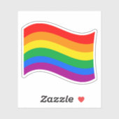 Traditionele LGBTQ+ Pride Flag Wavy Sticker (Vel)