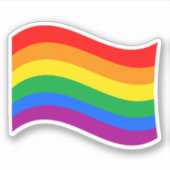 Traditionele LGBTQ+ Pride Flag Wavy Sticker (Voorkant)