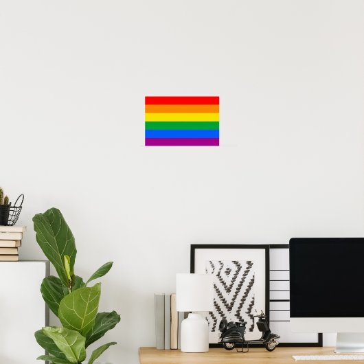 Traditionele LGBTQIA+ Pride Flag Poster (Thuiskantoor)