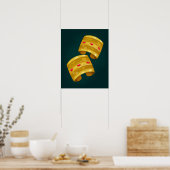Traditionele Libische gouden accessoires kunst aan Poster (Keuken)