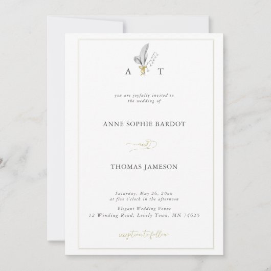 Traditionele Lijst lente Lily van Valley Wedding Kaart (Voorkant)