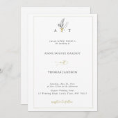 Traditionele Lijst lente Lily van Valley Wedding Kaart (Voorkant / Achterkant)