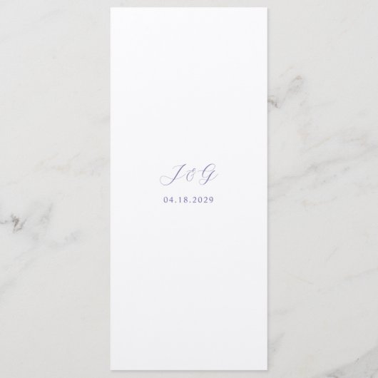 Traditionele Lila elegante bruiloft Menu (Achterkant)