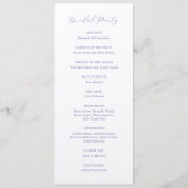 Traditionele Lila elegante bruiloft Programmakaart (Achterkant)