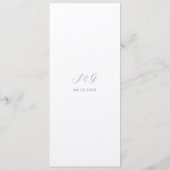 Traditionele Lila Elegante Trouw Menu (Achterkant)