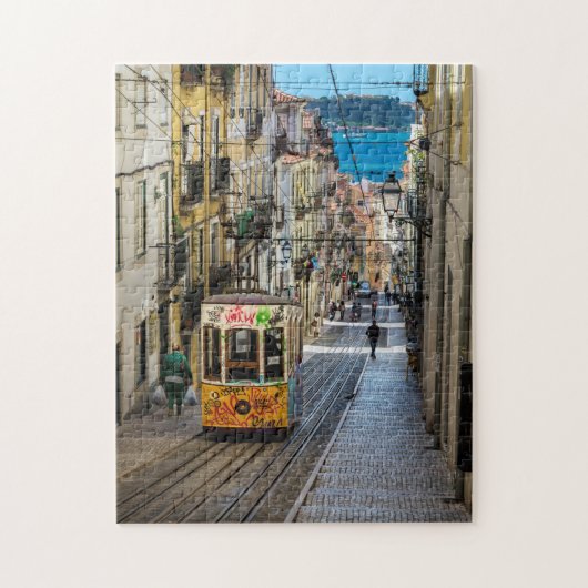 Traditionele Lissabon-tram Legpuzzel (Verticaal)