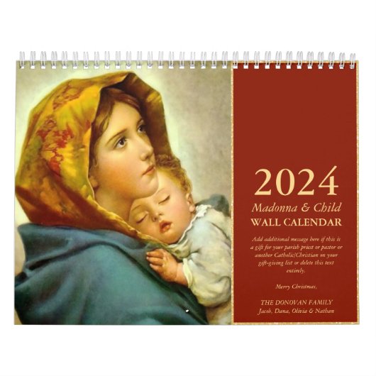 Traditionele Madonna en kind kerstcadeau Kalender (Hoes)