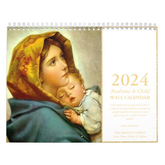 Traditionele Madonna en kind kerstcadeau Kalender (Hoes)