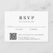 Traditionele Mail-In en QR Code Wedding RSVP Informatiekaartje (Voorkant)