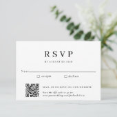 Traditionele Mail-In en QR Code Wedding RSVP Informatiekaartje (Staand voorkant)