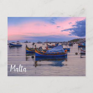 Traditionele Maltese boten in Marsaxlokk Briefkaart