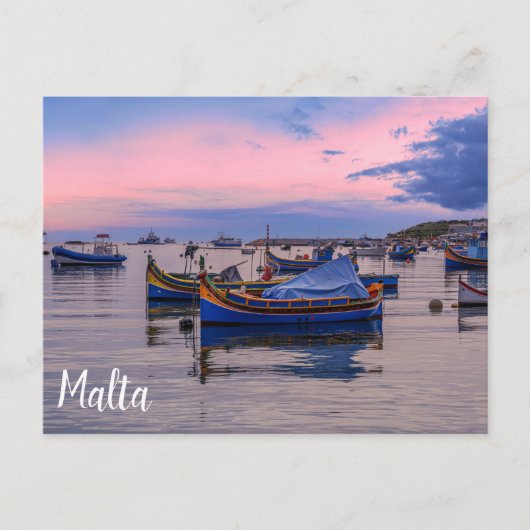 Traditionele Maltese boten in Marsaxlokk Briefkaart (Voorkant)