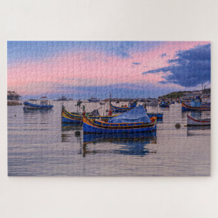 Traditionele Maltese boten in Marsaxlokk Legpuzzel
