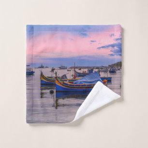 Traditionele Maltese boten in Marsaxlokk Washandje