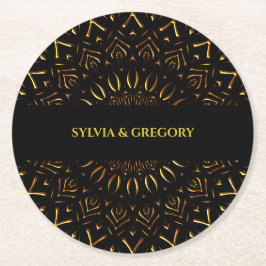 Traditionele mandala klassieke elegante luxe Art d Ronde Kartonnen Onderzetter