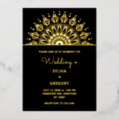 Traditionele mandala klassieke elegante luxe bruil folie uitnodiging (Voorkant)